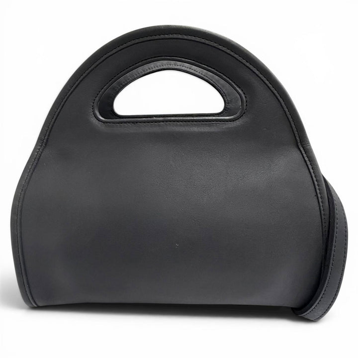 Excellent COACH Old Coach 2-Way Handbag/Shoulder Bag black Glove leather 9942