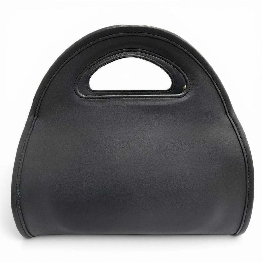 Excellent COACH Old Coach 2-Way Handbag/Shoulder Bag black Glove leather 9942