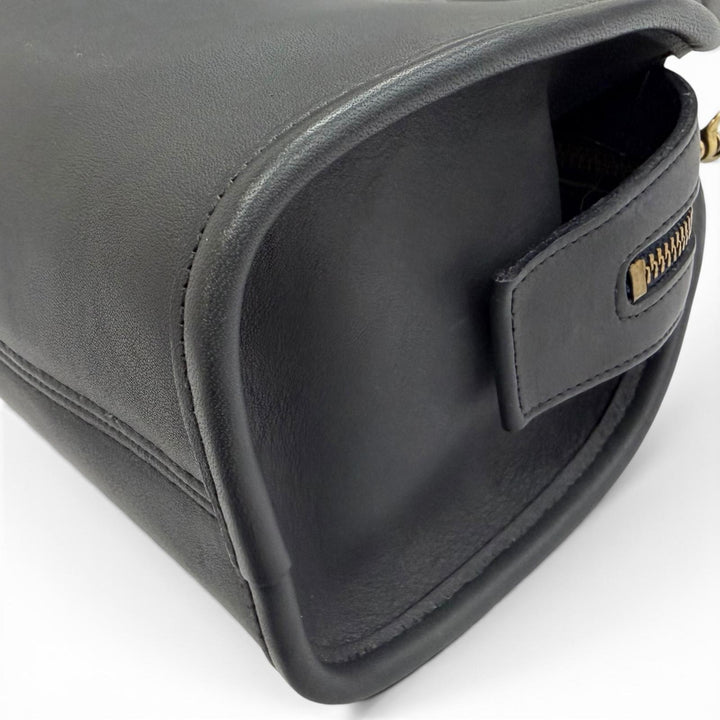 Excellent COACH Old Coach 2-Way Handbag/Shoulder Bag black Glove leather 9942