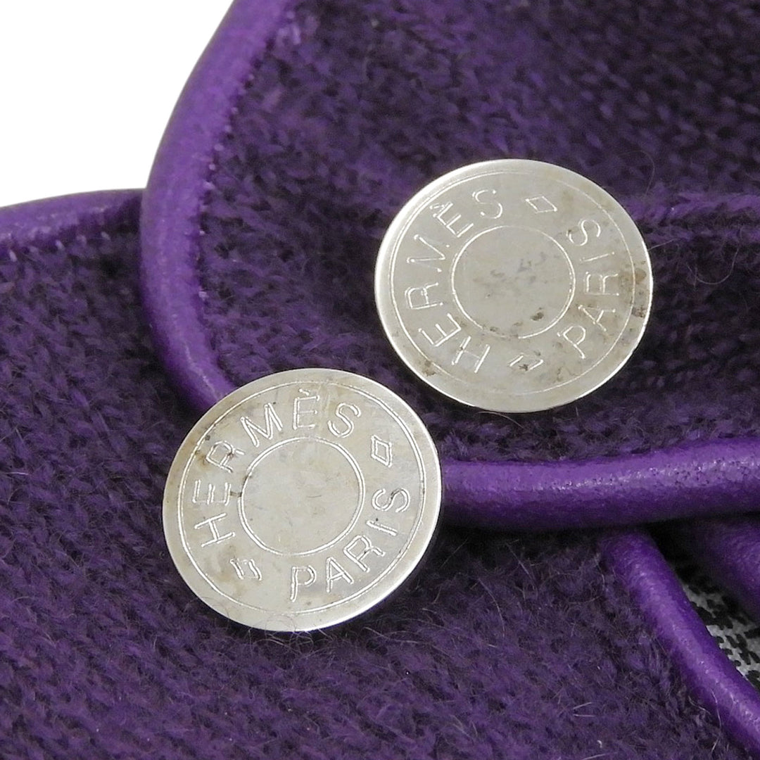 HERMES gloves Crude Cell Serie Button Knit Gloves purple cashmere Women M