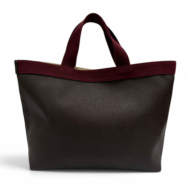 Great Herve Chapelier Tote Bag Coated Canvas Brown leather Women 704Gold Plated