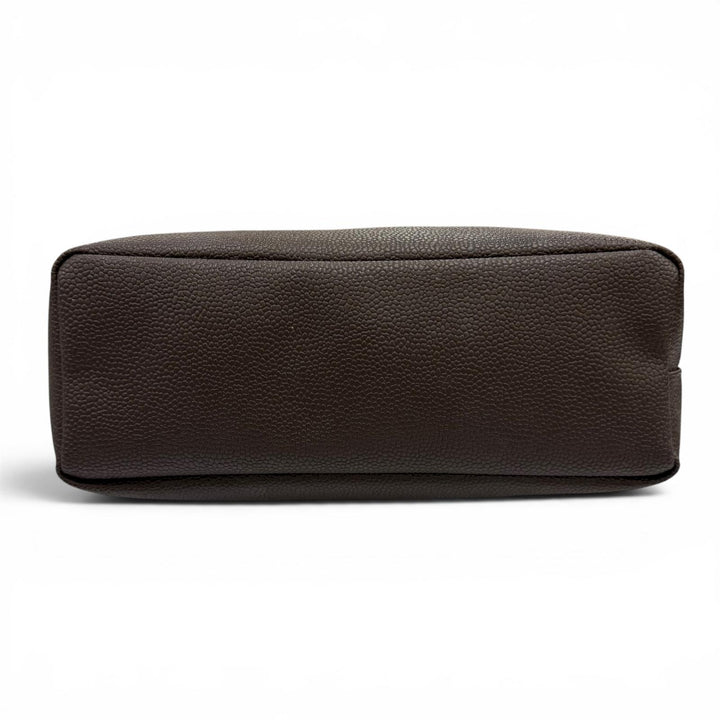 Great Herve Chapelier Tote Bag Coated Canvas Brown leather Women 704Gold Plated