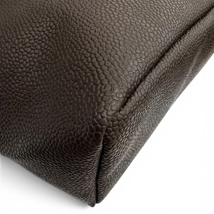 Great Herve Chapelier Tote Bag Coated Canvas Brown leather Women 704Gold Plated