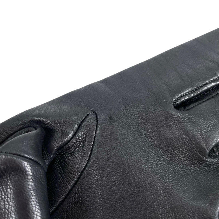 Great HERMES gloves Soya Kelly Leather Gloves black Anjou Glacé Women 7