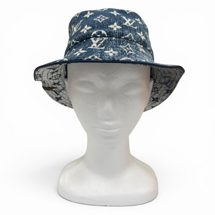 Excellent LOUIS VUITTON hat Monogram Bob Denim Hat Indigo blue Women S M77433