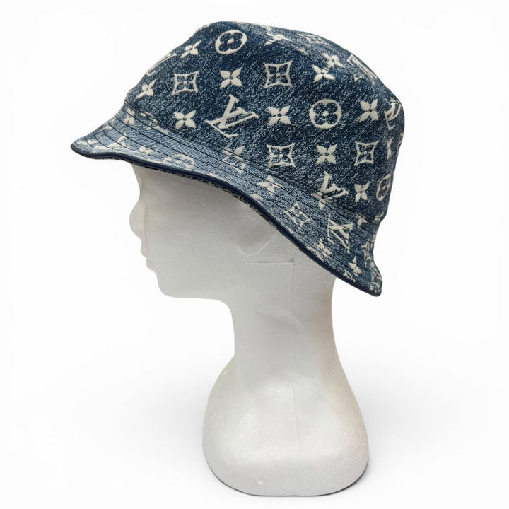Excellent LOUIS VUITTON hat Monogram Bob Denim Hat Indigo blue Women S M77433
