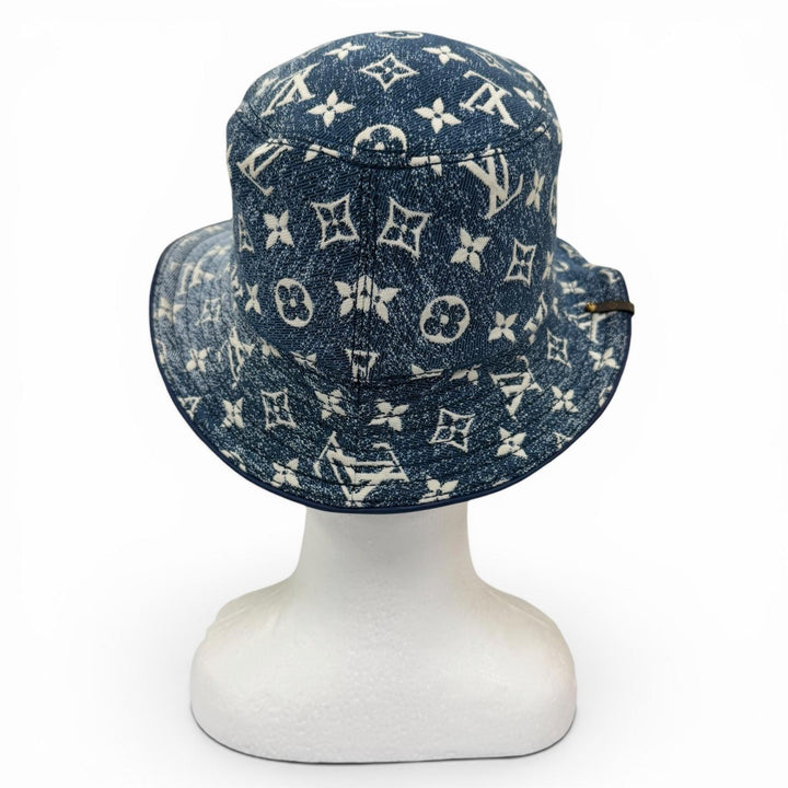 Excellent LOUIS VUITTON hat Monogram Bob Denim Hat Indigo blue Women S M77433