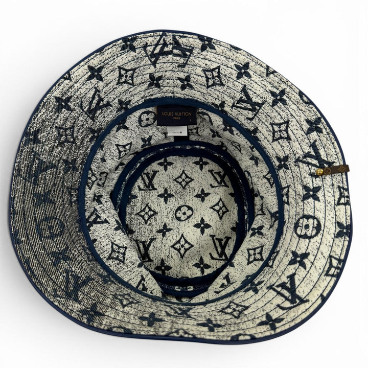 Excellent LOUIS VUITTON hat Monogram Bob Denim Hat Indigo blue Women S M77433