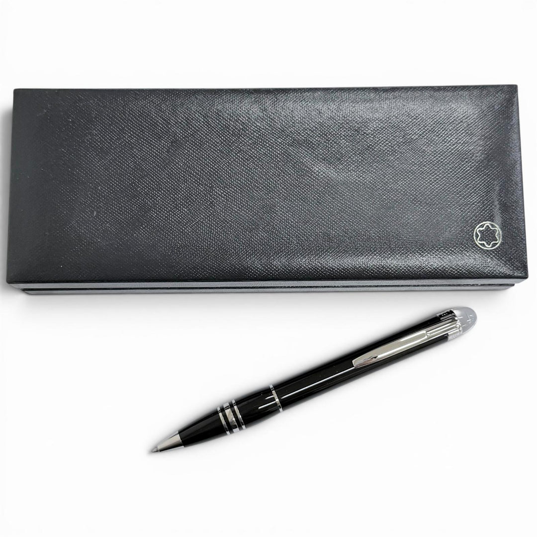 Excellent MONTBLANC Ballpoint pen Starwalker White Star Twist Type black Resin