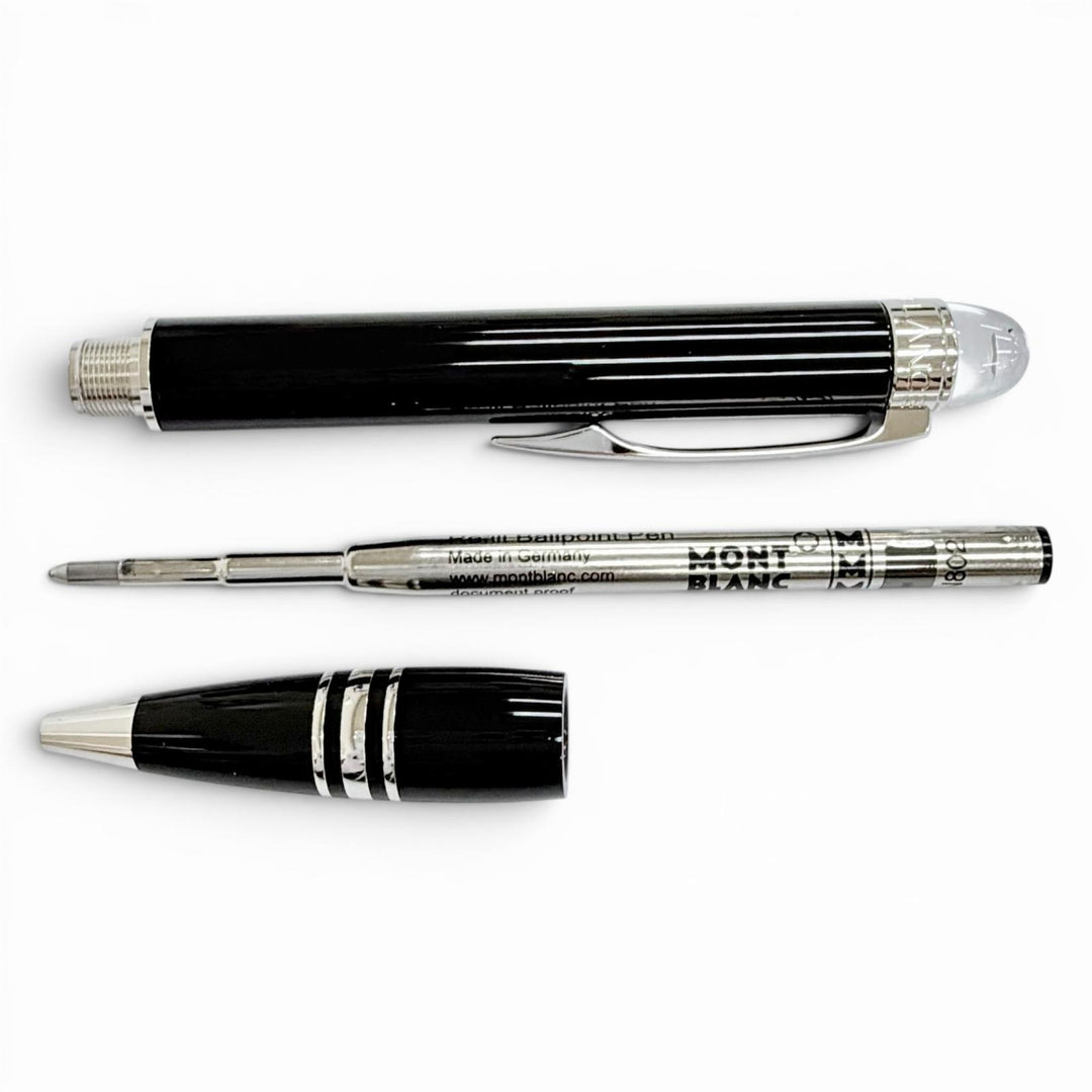Excellent MONTBLANC Ballpoint pen Starwalker White Star Twist Type black Resin