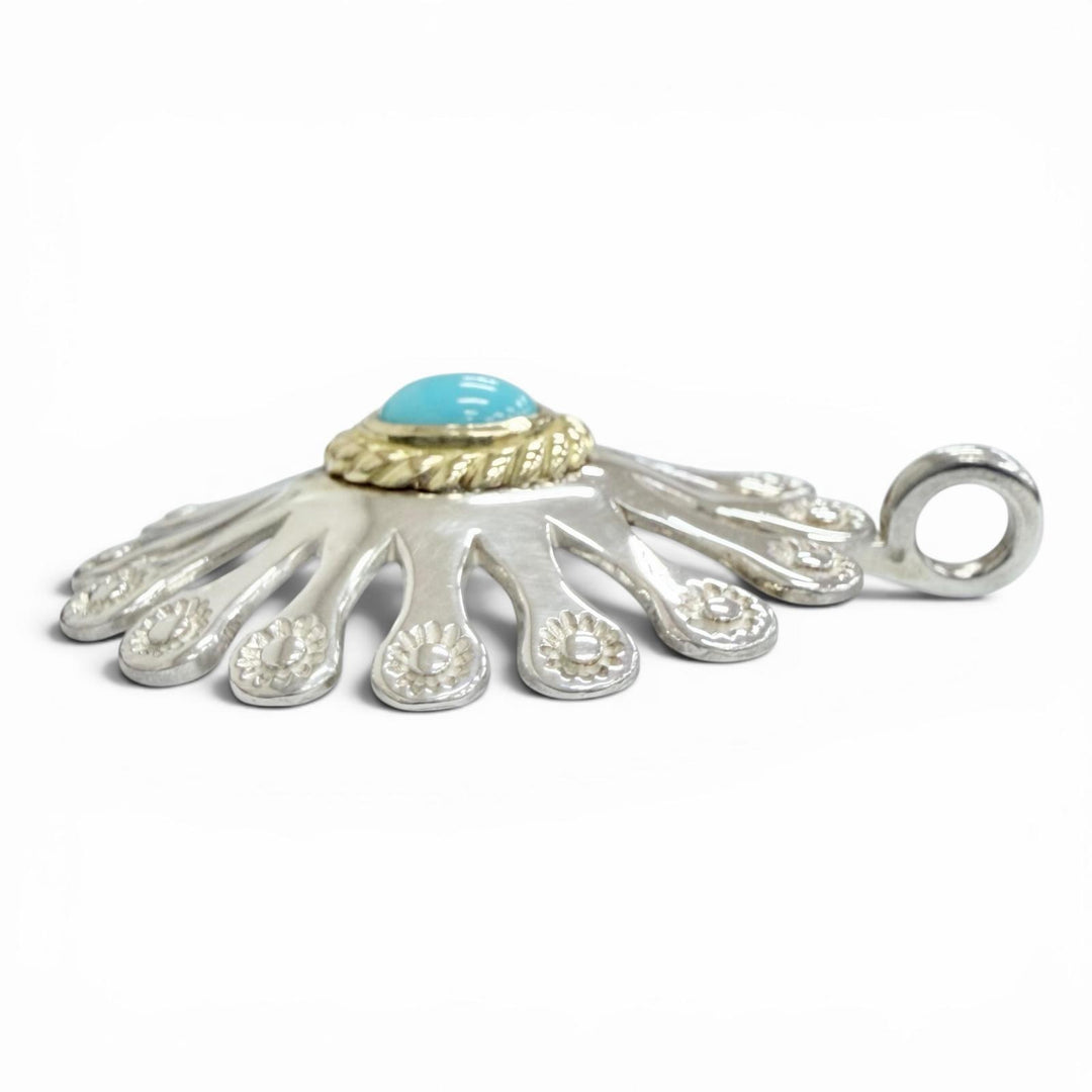 Great TADY&KING Pendant top OLD Sunlight Silver Rope Turquoise Silver 925 mens