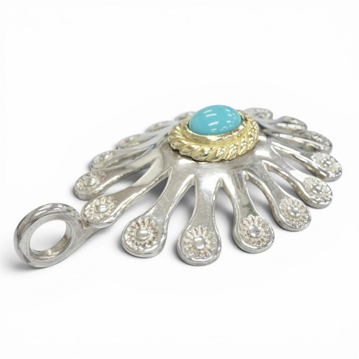 Great TADY&KING Pendant top OLD Sunlight Silver Rope Turquoise Silver 925 mens