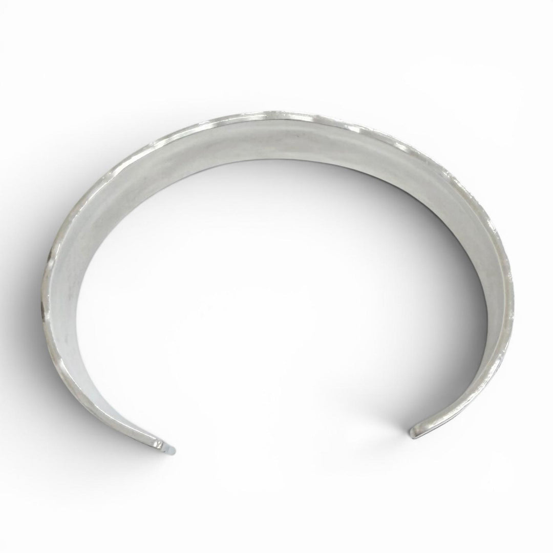 Great Navajo Stampwork Sunburst Mountain Pattern Bangle Bracelet Silver 925