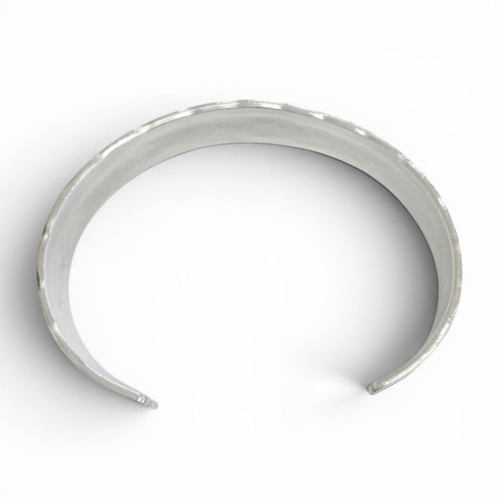 Great Navajo Stampwork Sunburst Mountain Pattern Bangle Bracelet Silver 925