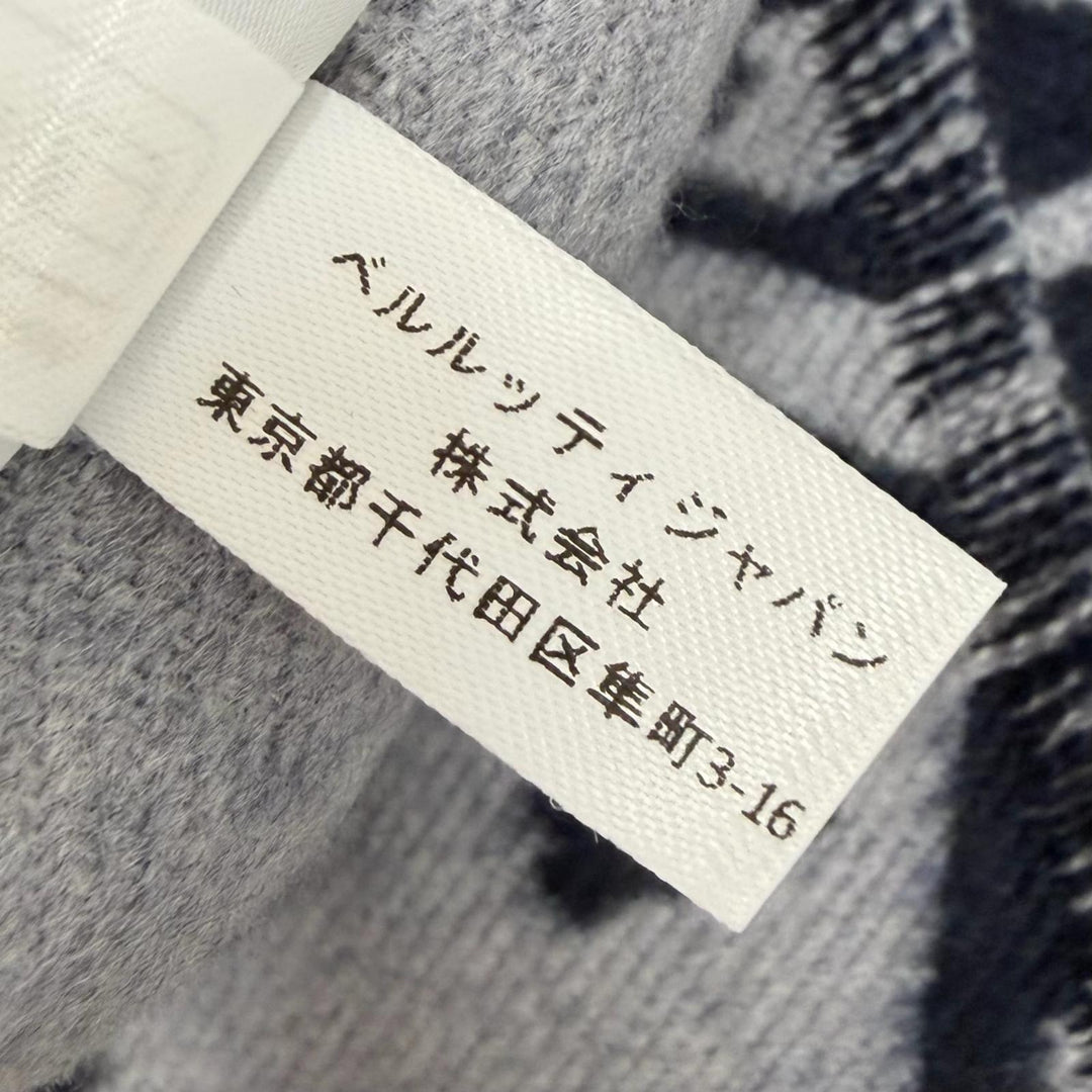 Excellent BERLUTI Scarf Calligraphy Scritto Stole Navy wool mens