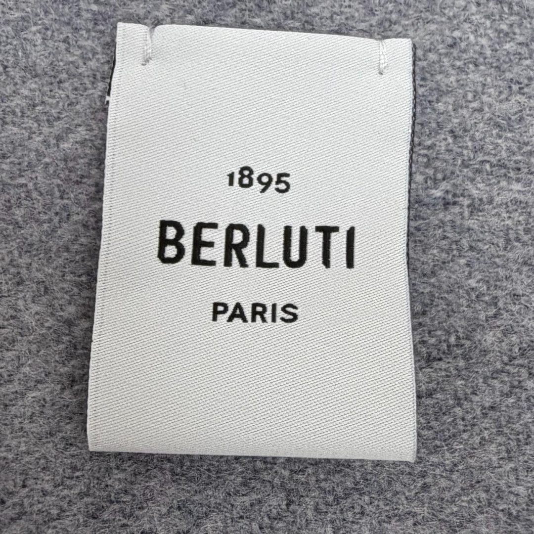 Excellent BERLUTI Scarf Calligraphy Scritto Stole Navy wool mens