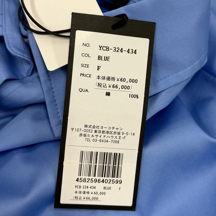 Pristine YOKO CHAN Short sleeve shirt blue cotton Women F YCB-324-434