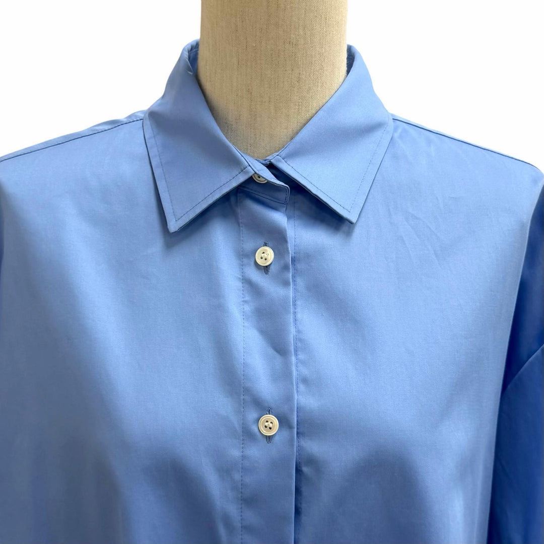 Pristine YOKO CHAN Short sleeve shirt blue cotton Women F YCB-324-434
