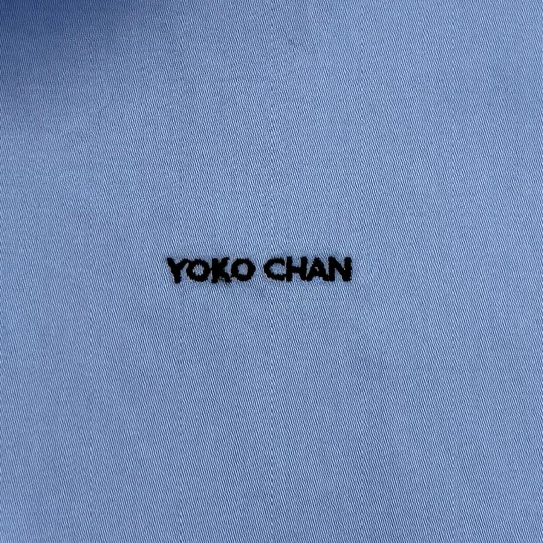Pristine YOKO CHAN Short sleeve shirt blue cotton Women F YCB-324-434