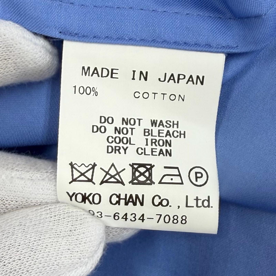 Pristine YOKO CHAN Short sleeve shirt blue cotton Women F YCB-324-434