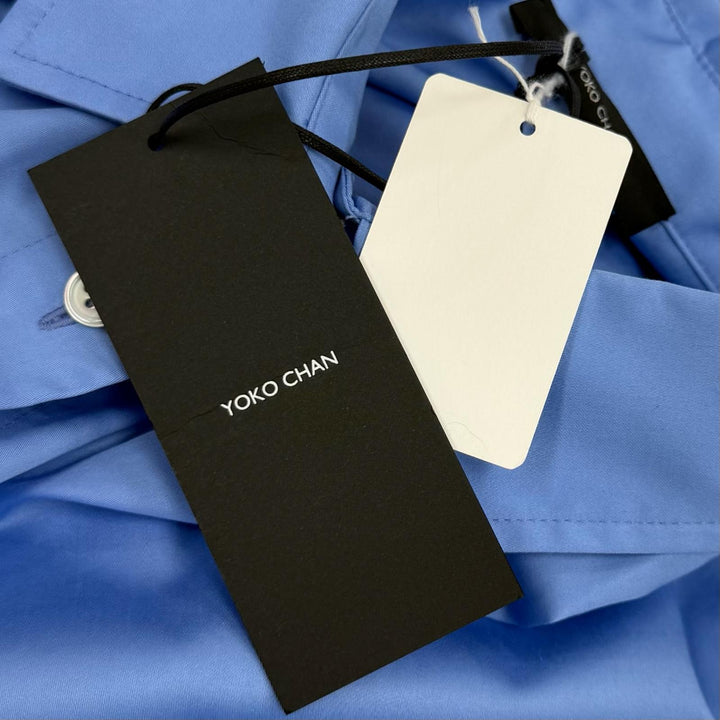Pristine YOKO CHAN Short sleeve shirt blue cotton Women F YCB-324-434