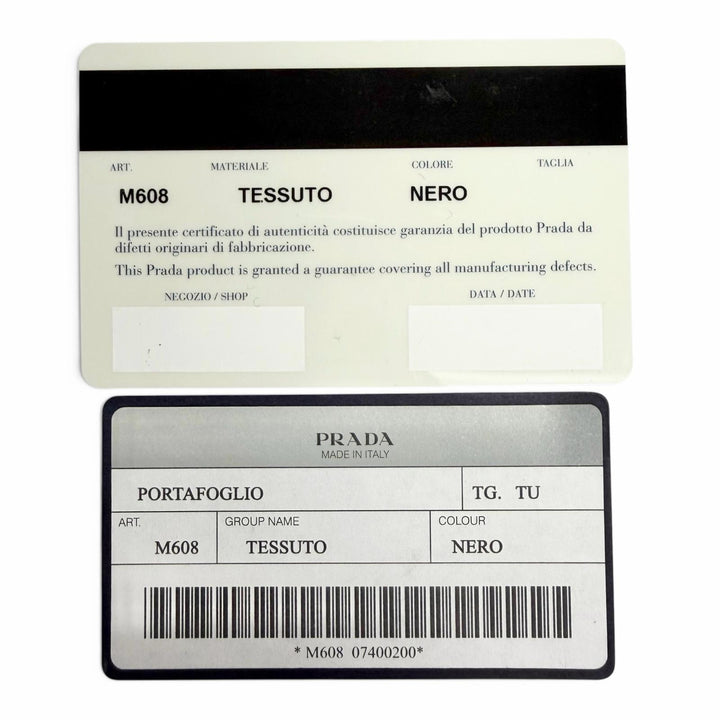 Pristine PRADA Purse Tessuto Nylon Triangle Long Wallet with Logo Bifold Wallet