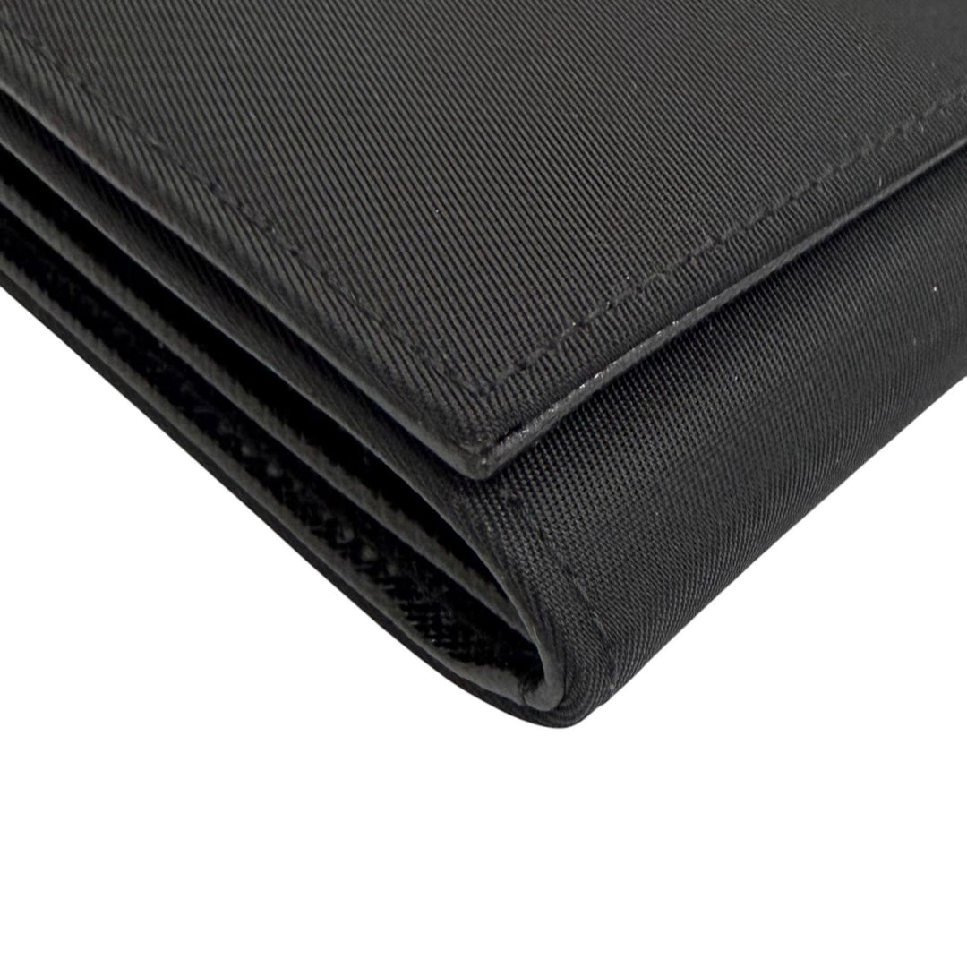 Pristine PRADA Purse Tessuto Nylon Triangle Long Wallet with Logo Bifold Wallet