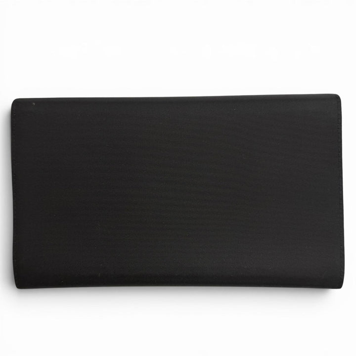 Pristine PRADA Purse Tessuto Nylon Triangle Long Wallet with Logo Bifold Wallet