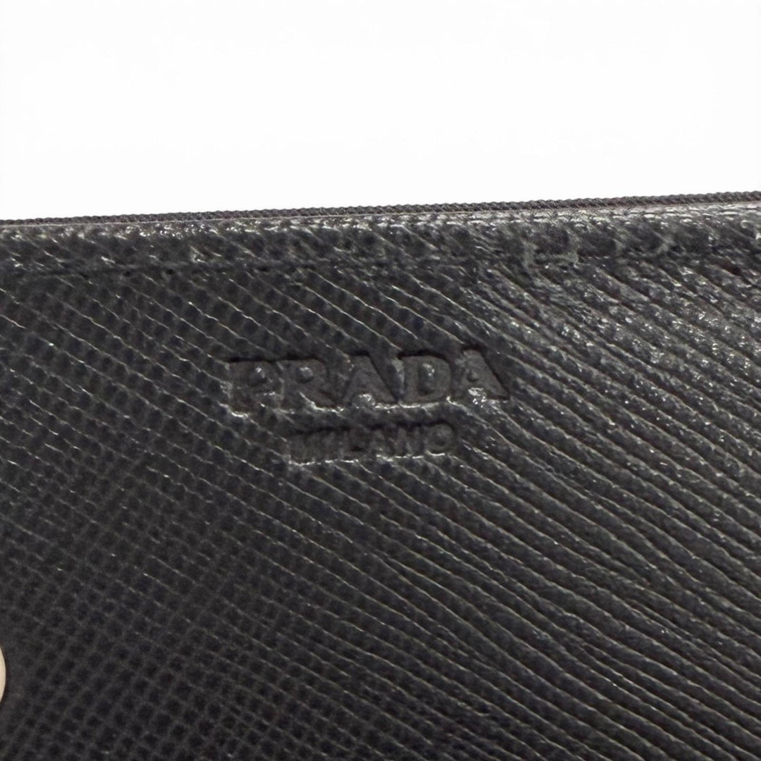 Pristine PRADA Purse Tessuto Nylon Triangle Long Wallet with Logo Bifold Wallet