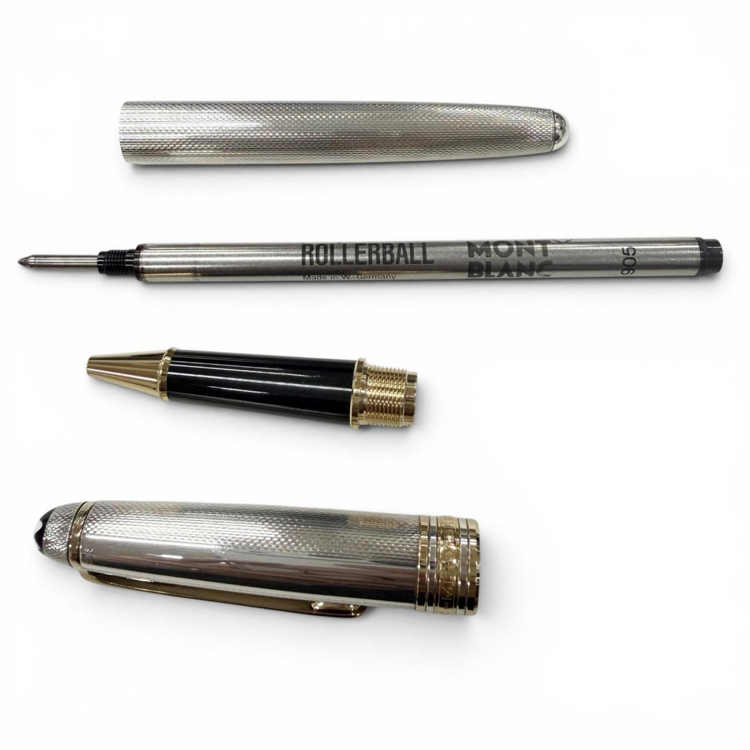 Excellent MONTBLANC Ballpoint pen Meisterstück Solitaire Barley Silver 925 mens