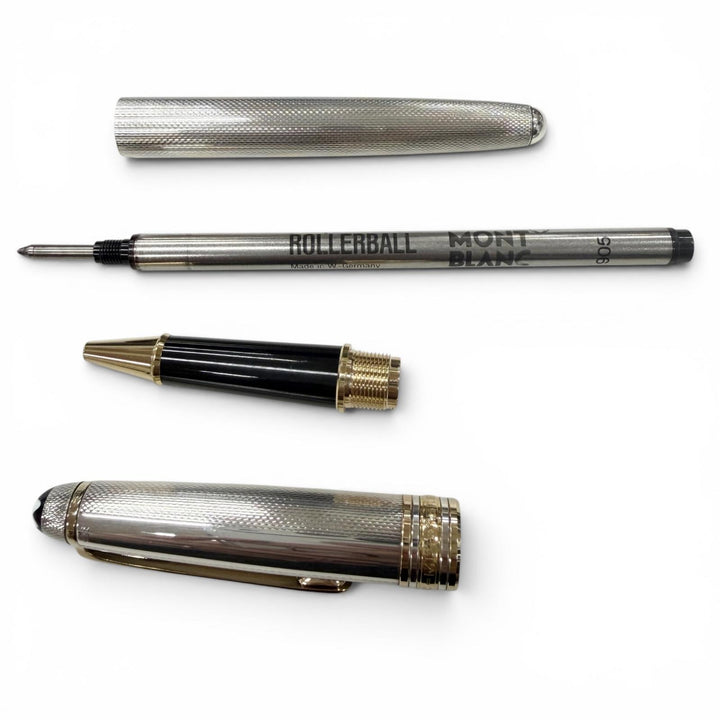 Excellent MONTBLANC Ballpoint pen Meisterstück Solitaire Barley Silver 925 mens