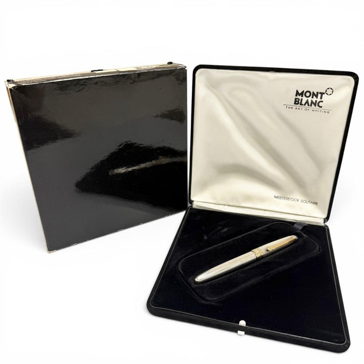 Excellent MONTBLANC Ballpoint pen Meisterstück Solitaire Barley Silver 925 mens