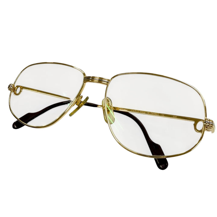 Great Cartier Glasses Trinity With Metal logo gold mens