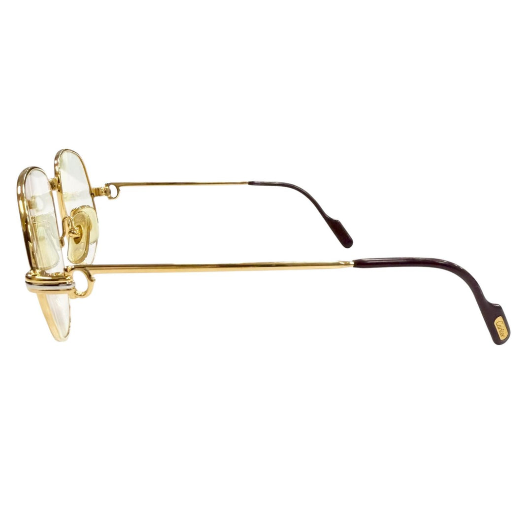 Great Cartier Glasses Trinity With Metal logo gold mens
