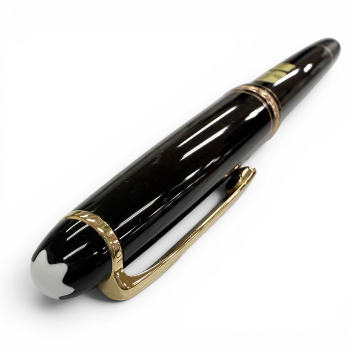 Excellent MONTBLANC fountain pen Meisterstück 4810 White Star black 14K mens