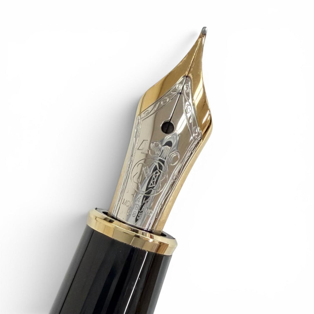 Excellent MONTBLANC fountain pen Meisterstück 4810 White Star black 14K mens