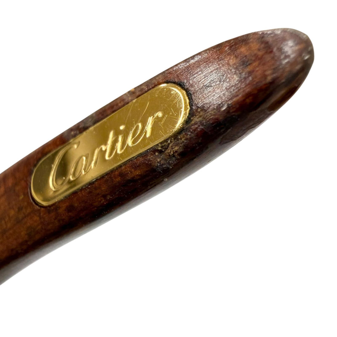 Excellent Cartier Glasses Trinity gold Wood mens 51□20 130b