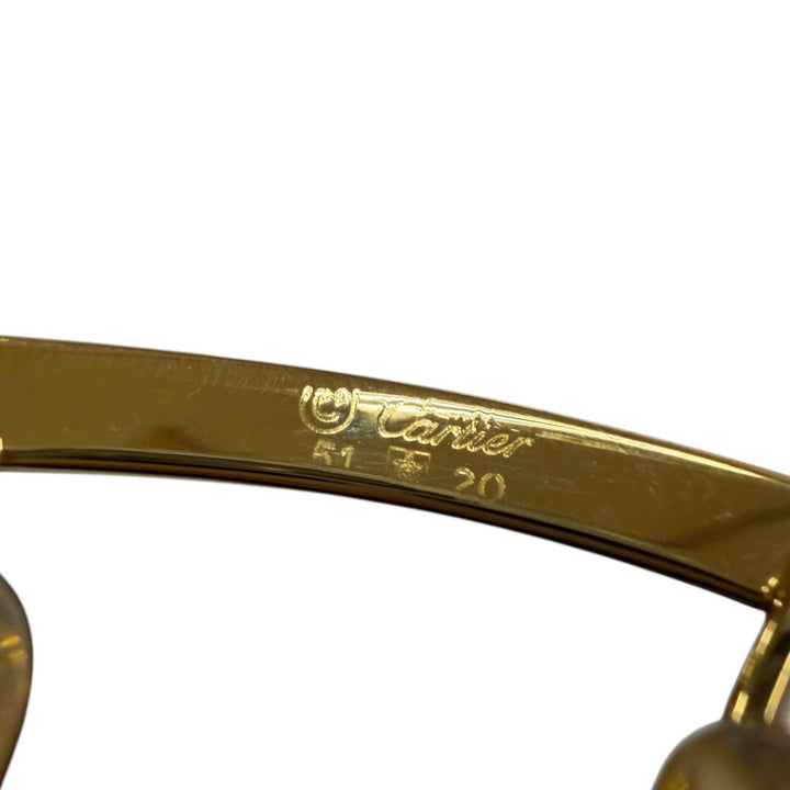 Excellent Cartier Glasses Trinity gold Wood mens 51□20 130b