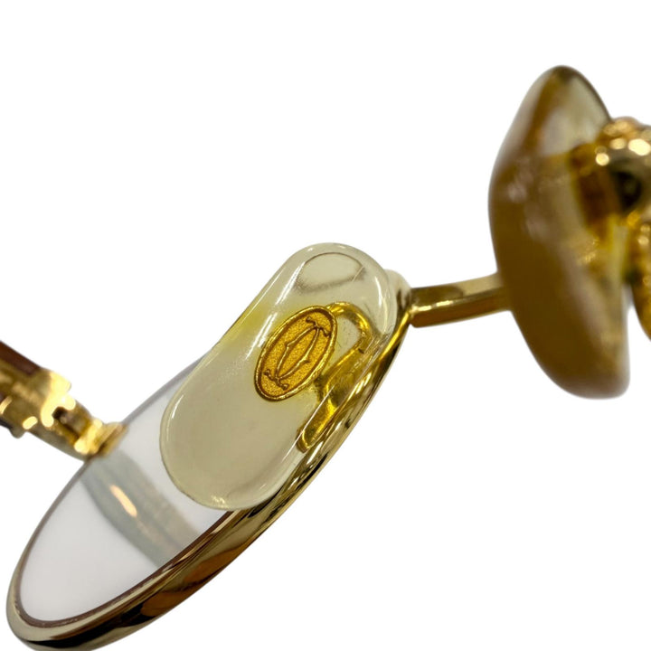 Excellent Cartier Glasses Trinity gold Wood mens 51□20 130b