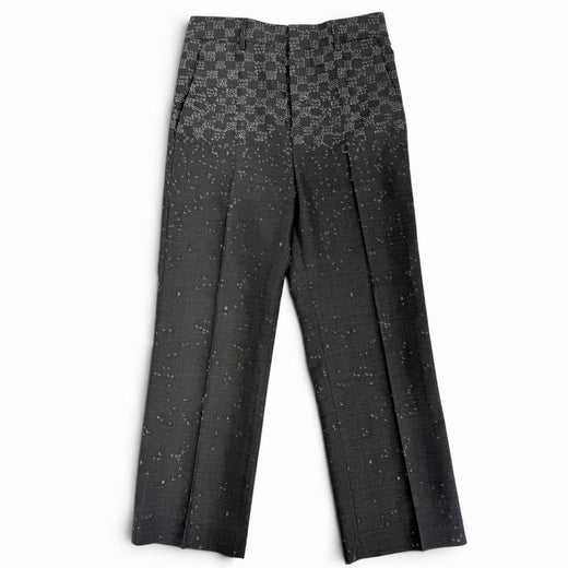 Excellent LOUIS VUITTON Pants Damier LV Spread Slacks gray wool mens 38