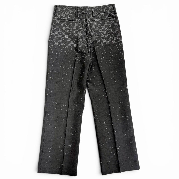 Excellent LOUIS VUITTON Pants Damier LV Spread Slacks gray wool mens 38