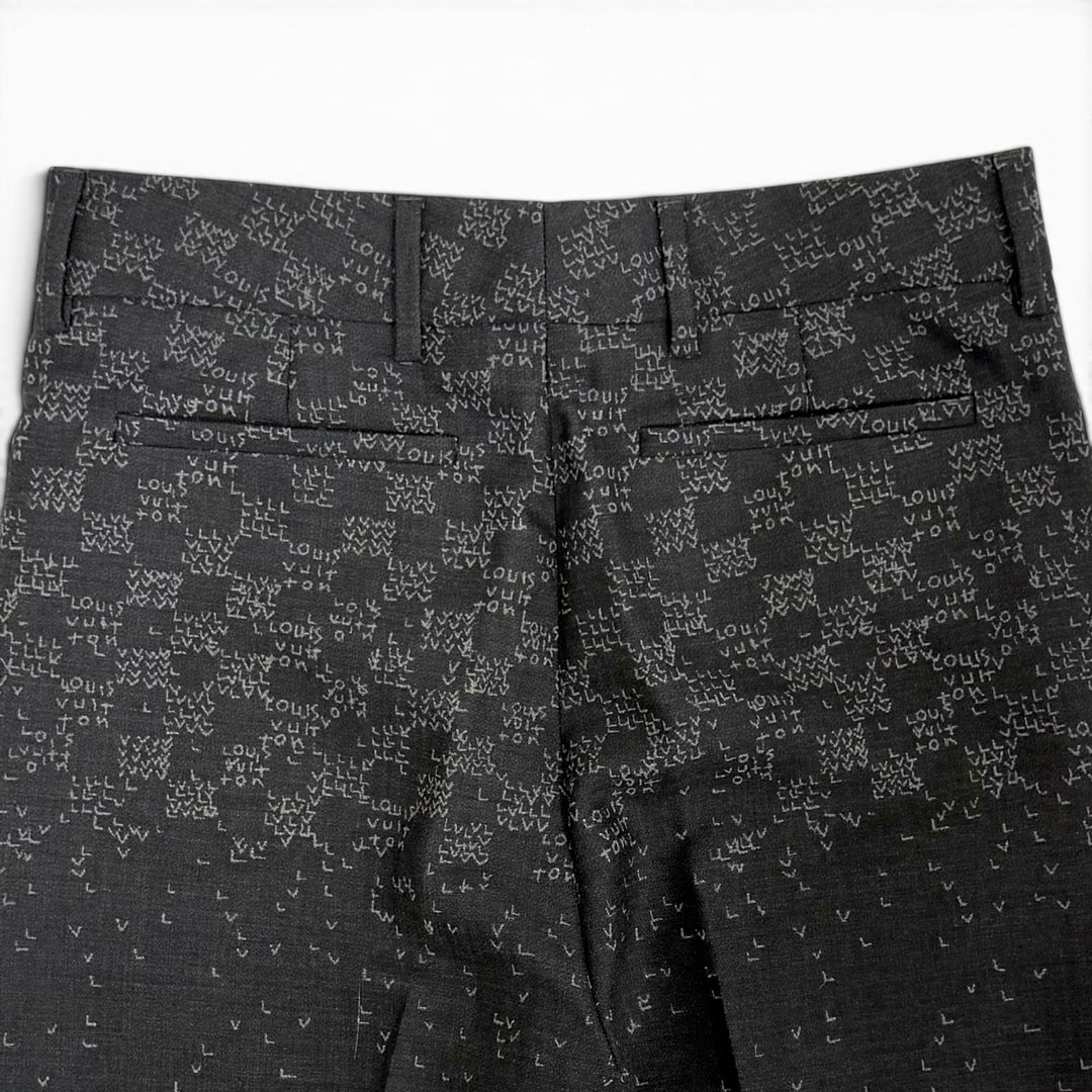 Excellent LOUIS VUITTON Pants Damier LV Spread Slacks gray wool mens 38