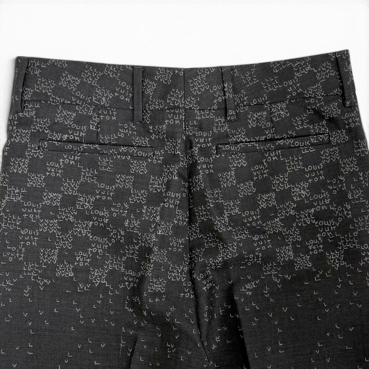 Excellent LOUIS VUITTON Pants Damier LV Spread Slacks gray wool mens 38
