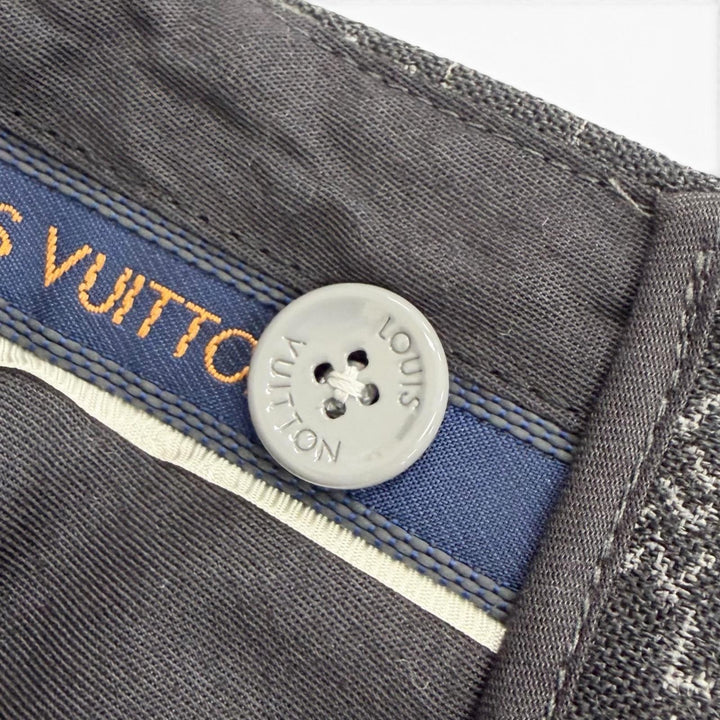 Excellent LOUIS VUITTON Pants Damier LV Spread Slacks gray wool mens 38