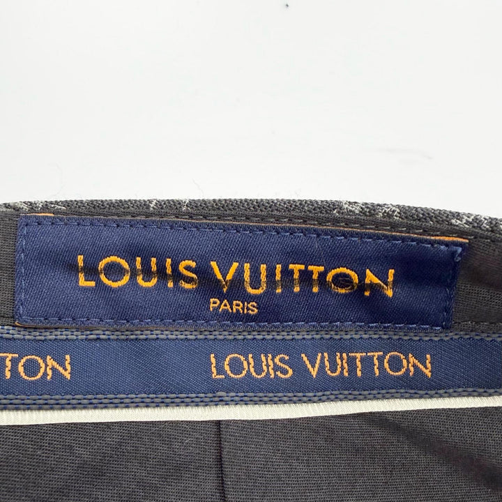 Excellent LOUIS VUITTON Pants Damier LV Spread Slacks gray wool mens 38