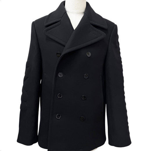 Great LOUIS VUITTON pea coat Embossed logo double-breasted technical wool
