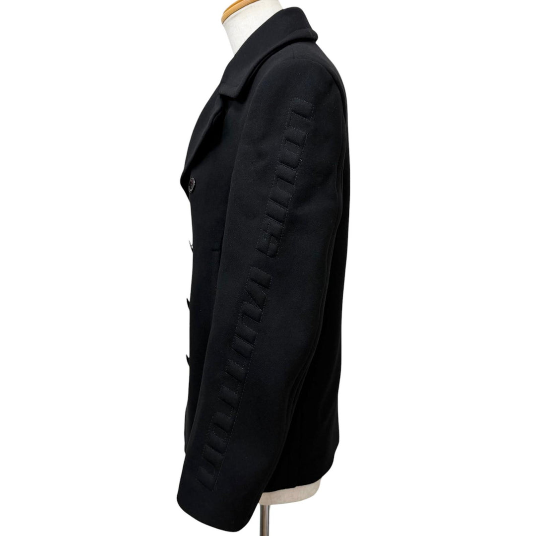 Great LOUIS VUITTON pea coat Embossed logo double-breasted technical wool