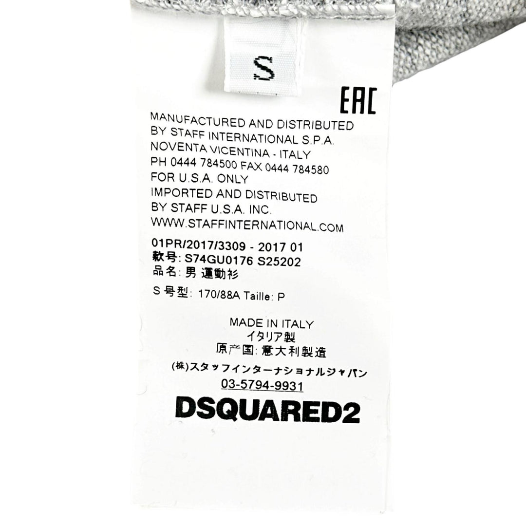 Great DSQUARED2 sweat logo print crew neck gray cotton mens S S74GU0176