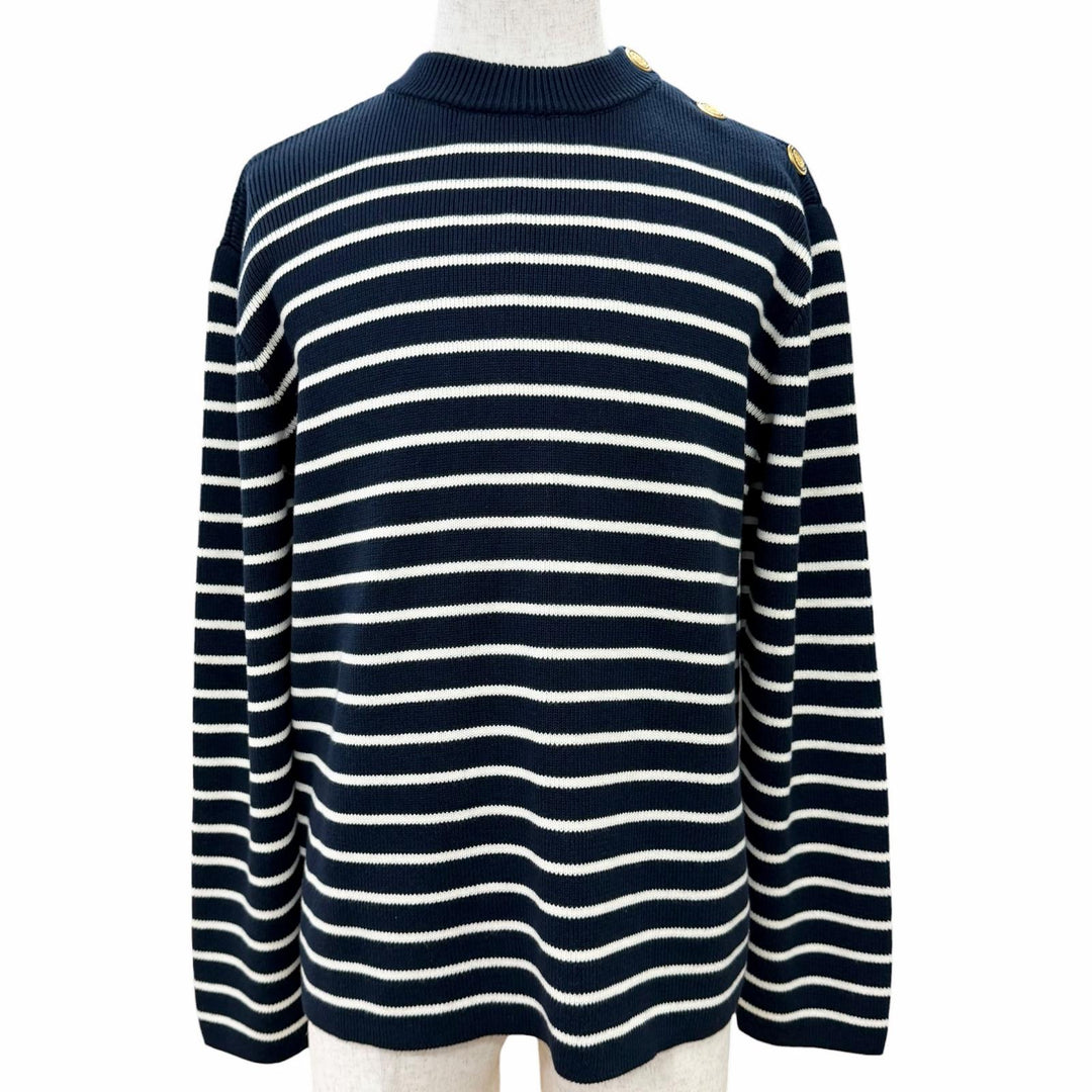Excellent VALENTINO knit Logo Button Border Pattern Long Sleeve L 6V3KC33MAR6