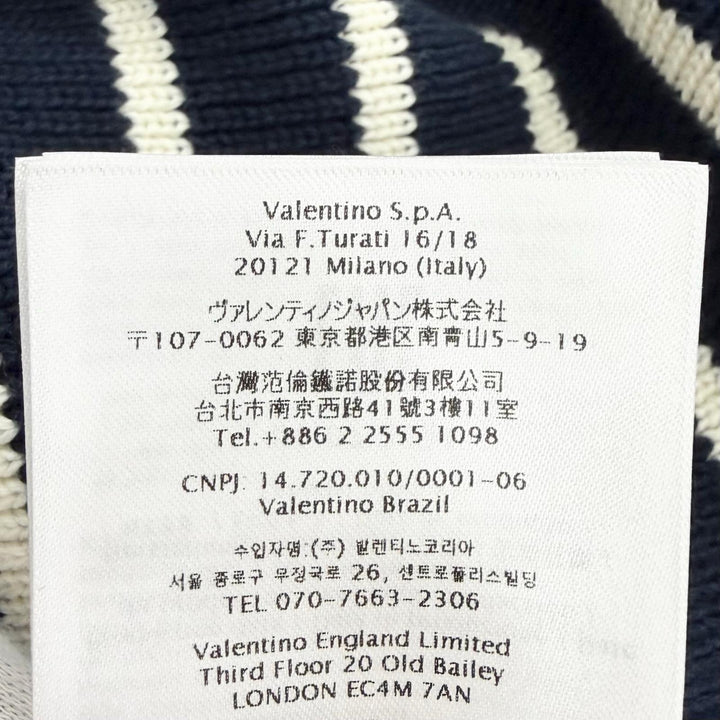 Excellent VALENTINO knit Logo Button Border Pattern Long Sleeve L 6V3KC33MAR6